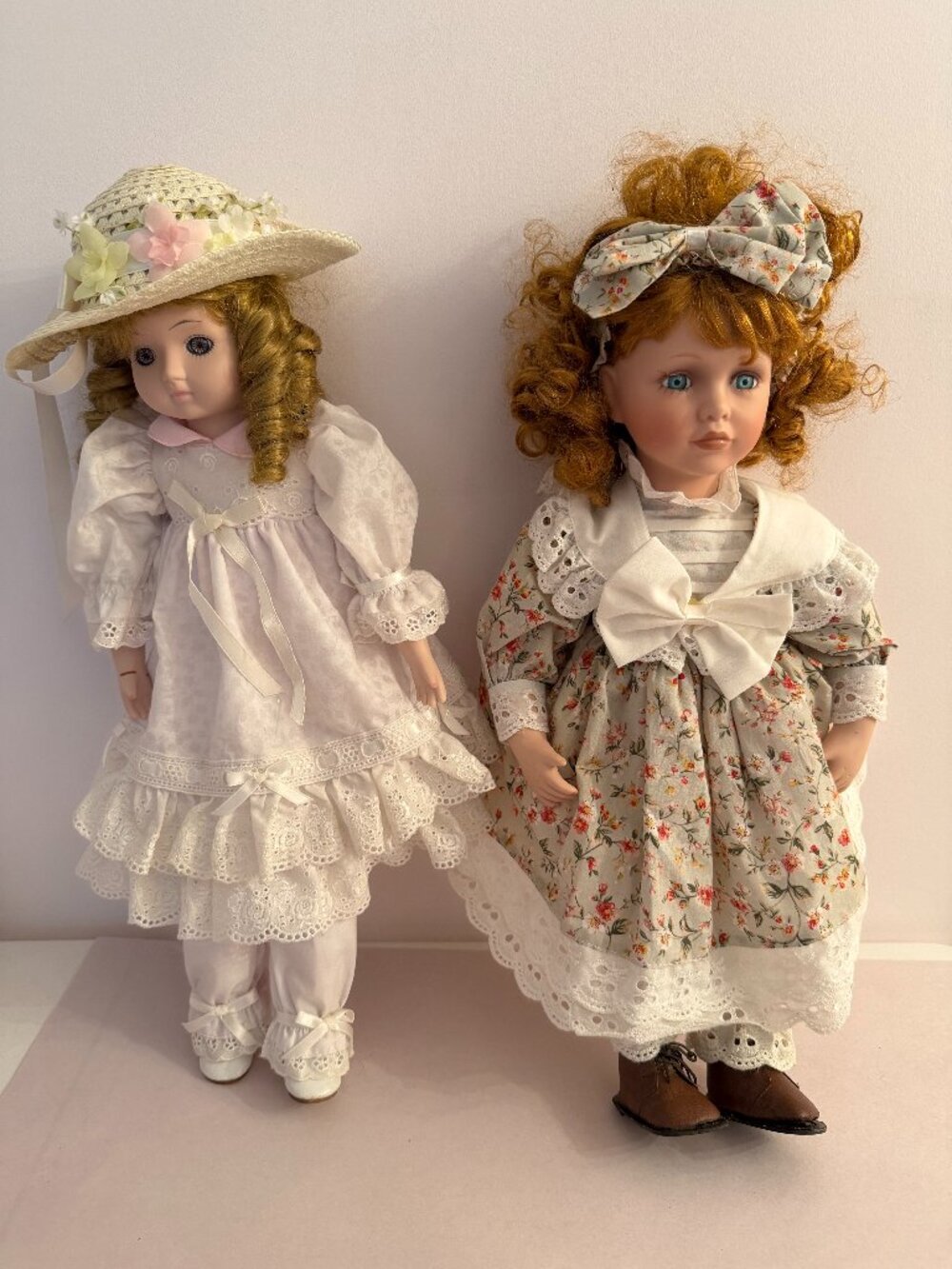Vintage Porcelain Dolls Pair